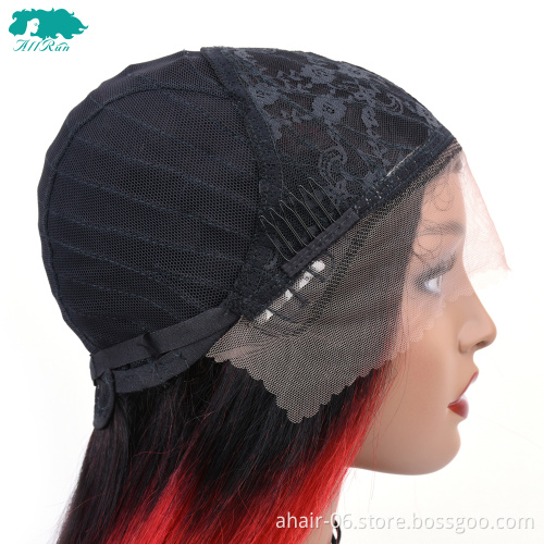 wholesale virgin brazilian human wick hair 1b red ombre color human hair wig